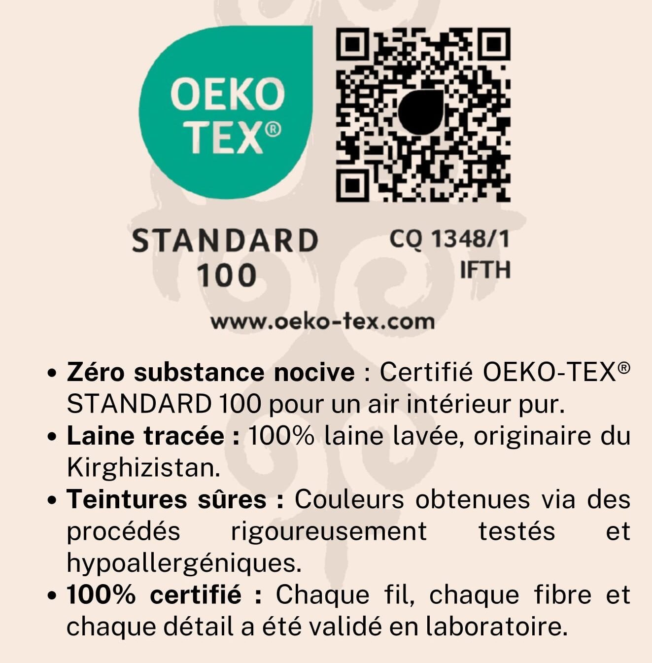 Plaque de feutre de laine pour tapis Shyrdak